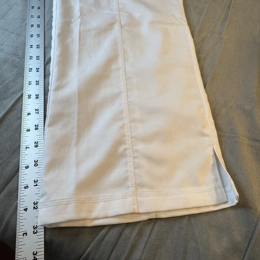 Grey's Anatomy Womens Scrub Pants XLT White Wide Waist Active Healthcare Nursing